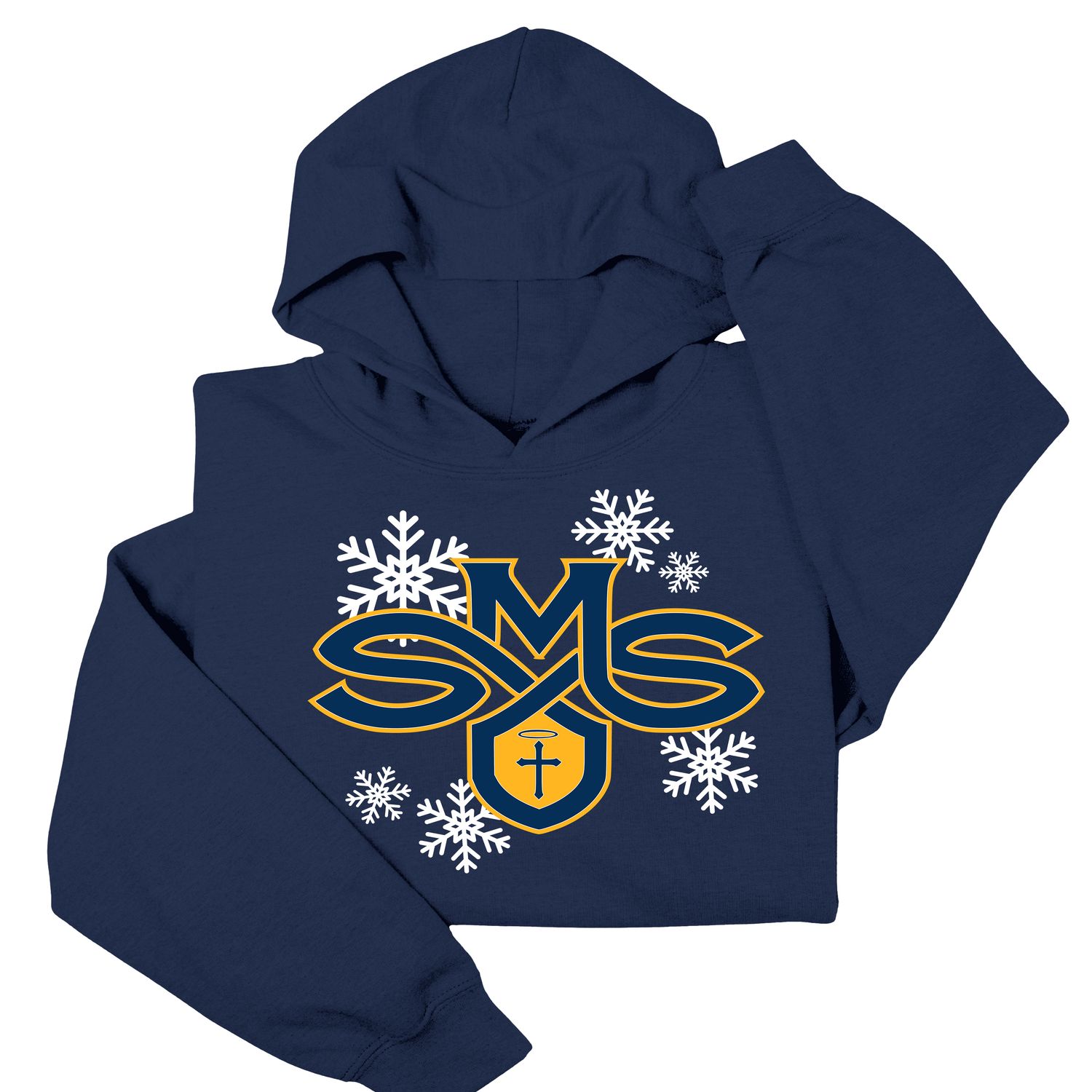 SMS Navy Hoodie with snowflake design