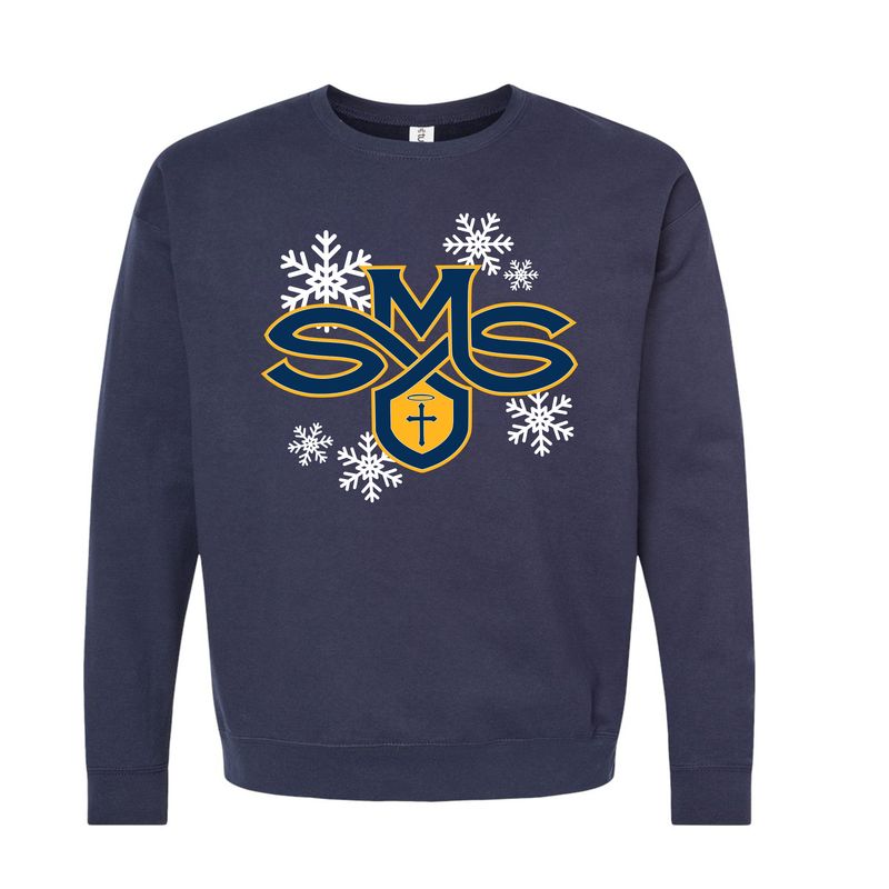 SMS Navy Crew Neck Sweatshirt with snowflake design