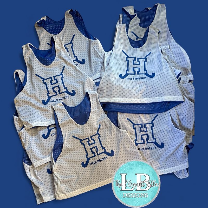 Field Hockey reversible Pinnie - Royal &amp; White