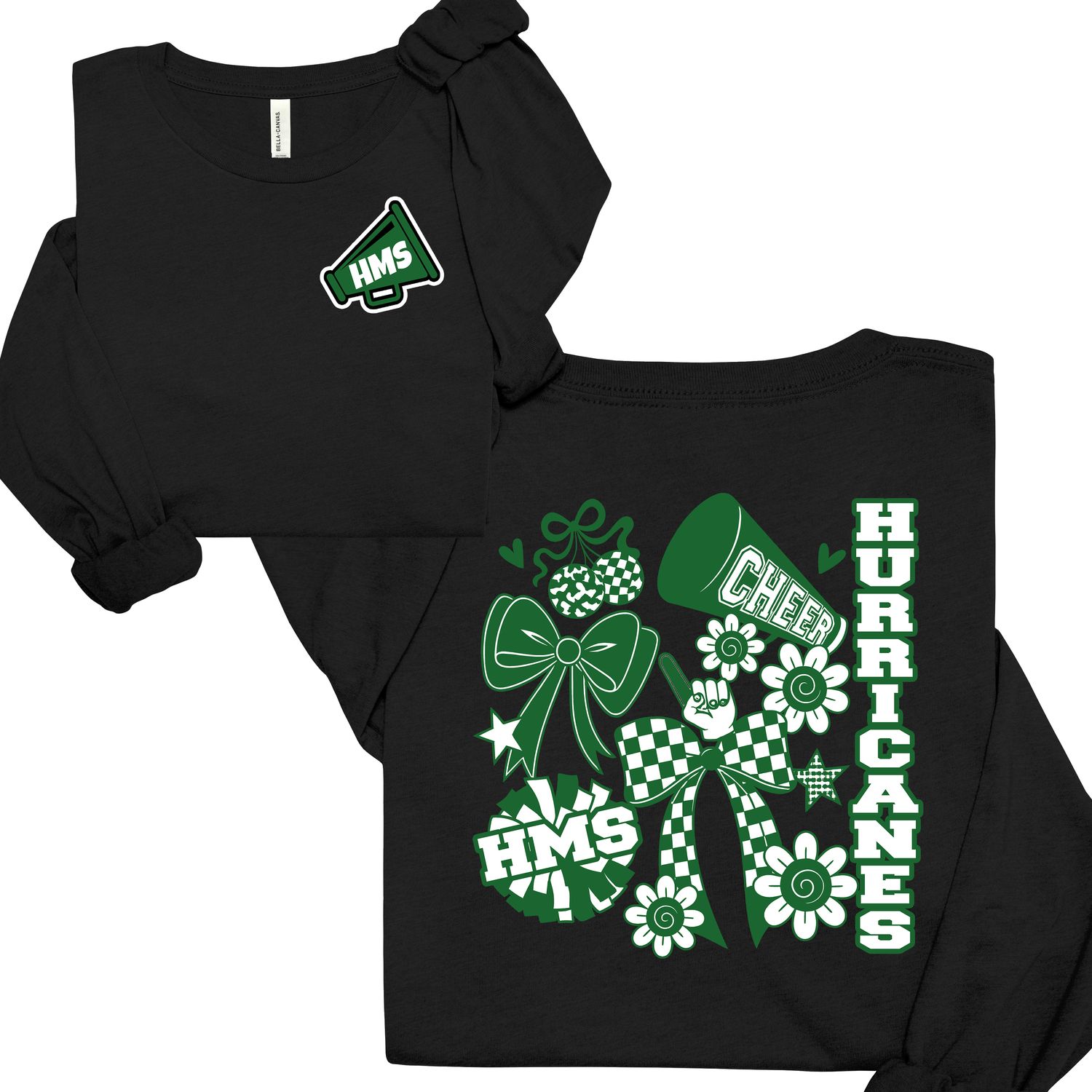 HMS Black Preppy Cheer Crewneck