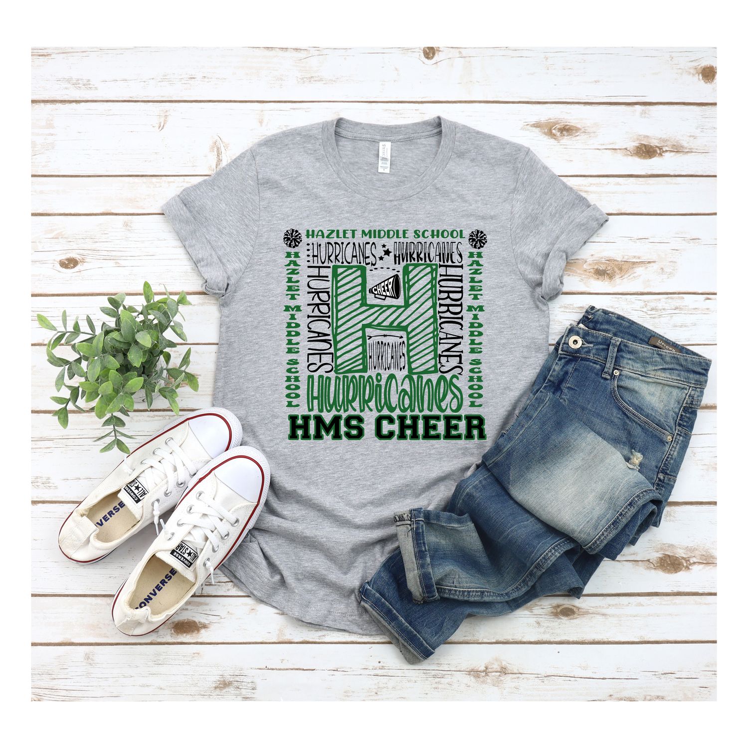 HMS ash gray Typography T shirt