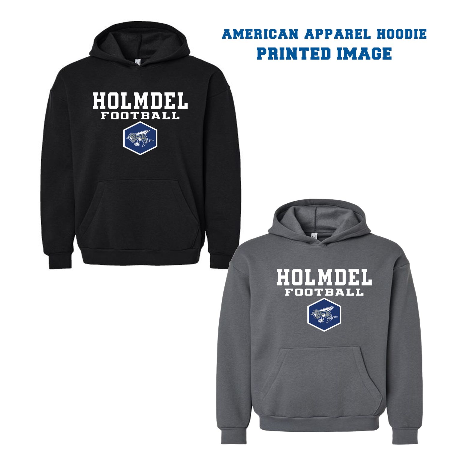 HHS FOOTBALL - AMERICAN APPAREL HOODIE- PRINTED IMAGED