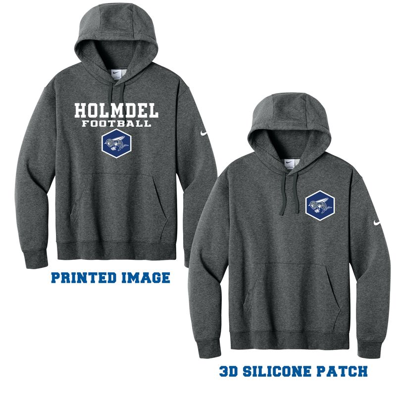 HHS football NIKE Dark Gray  hoodie- printed image or 3d silicone patch