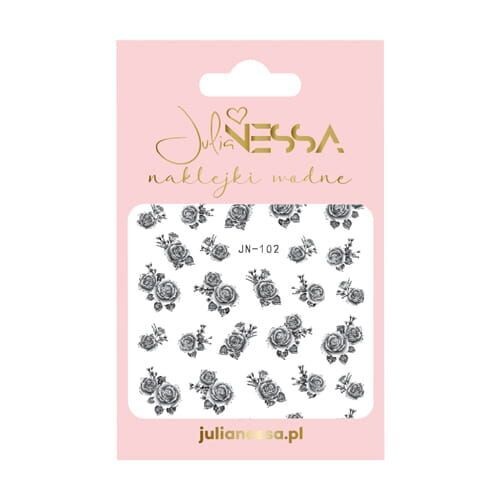 Julia Nessa - Waterstickers - B&W rozen (102)