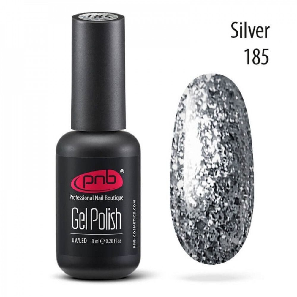 PNB - UL/LED Gel Polish 185, Silver 8ml
