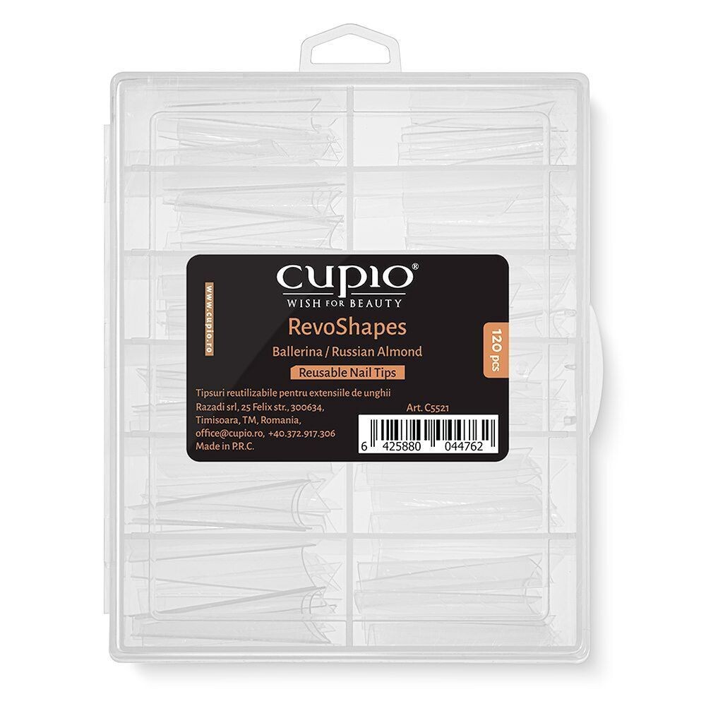 Cupio - Herbruikbare tips voor extensions RevoShapes Ballerina/Russische Amandelset 120 st