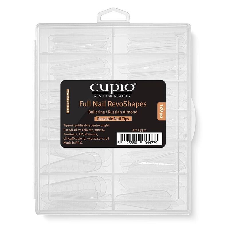 Cupio - Volledige nageltips RevoShapes Ballerina/ Russian Almond - Apex 30% set 120 stuks