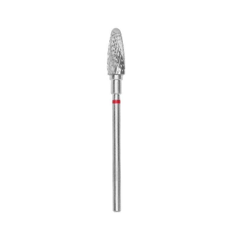 STALEKS Carbide nagel freesbit, “corn”, rood, kopdiameter 5 mm/werkgedeelte 13 mm FT90R050/13