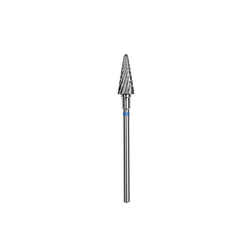 STALEKS Carbide nagel freesbit, "cone" blauw, kopdiameter 6 mm / werkgedeelte 14 mm FT71B060/14