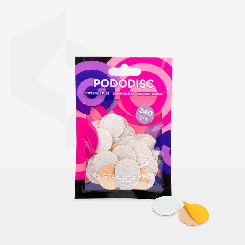 Witte Navulpads Voor Pedicureschijf PODODISC STALEKS PRO M, Korrel 240 (50 St)