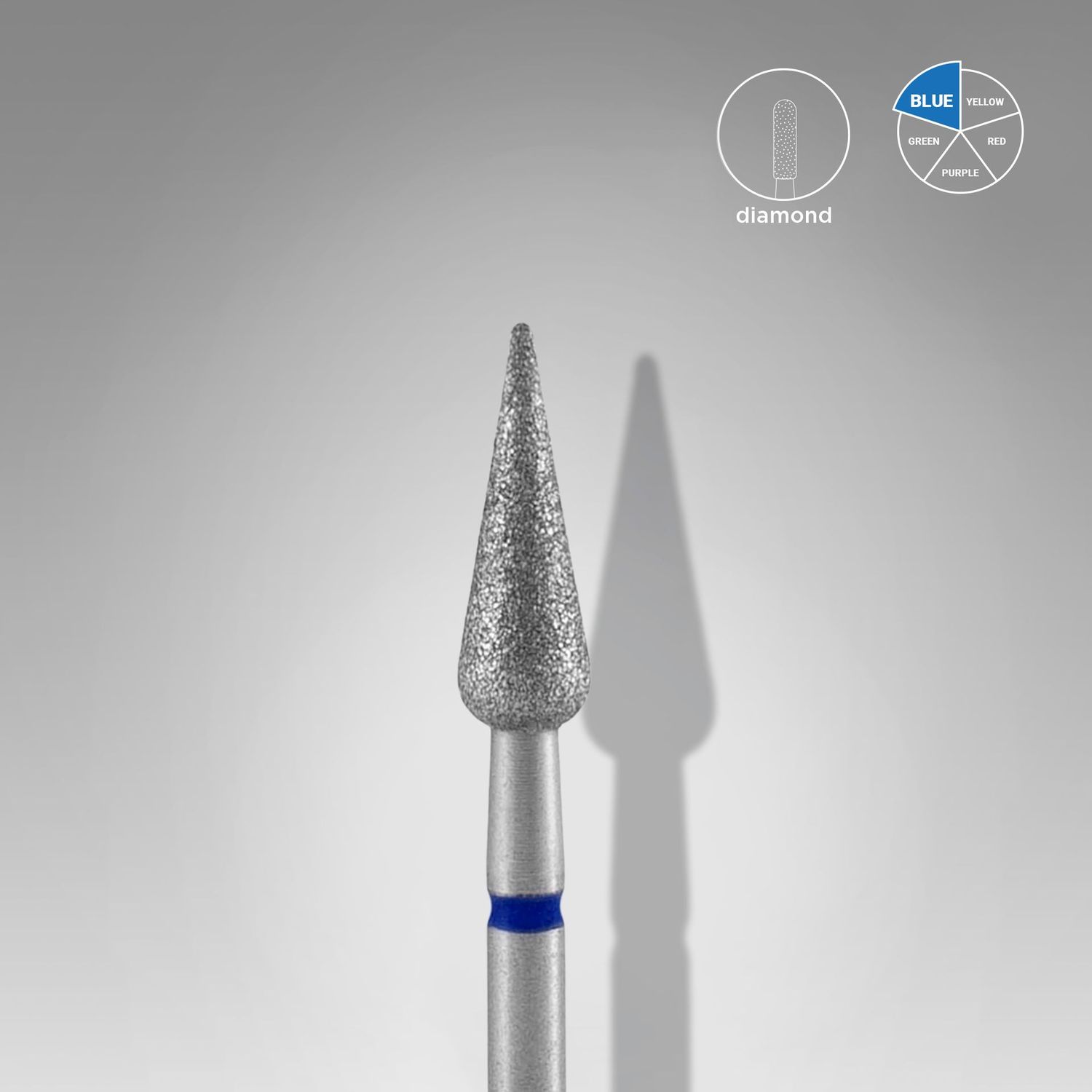 Staleks - Diamant nagelboor punt peer blauw EXPERT kop diameter 4 mm / werkgedeelte 12 mm FA100B040/12