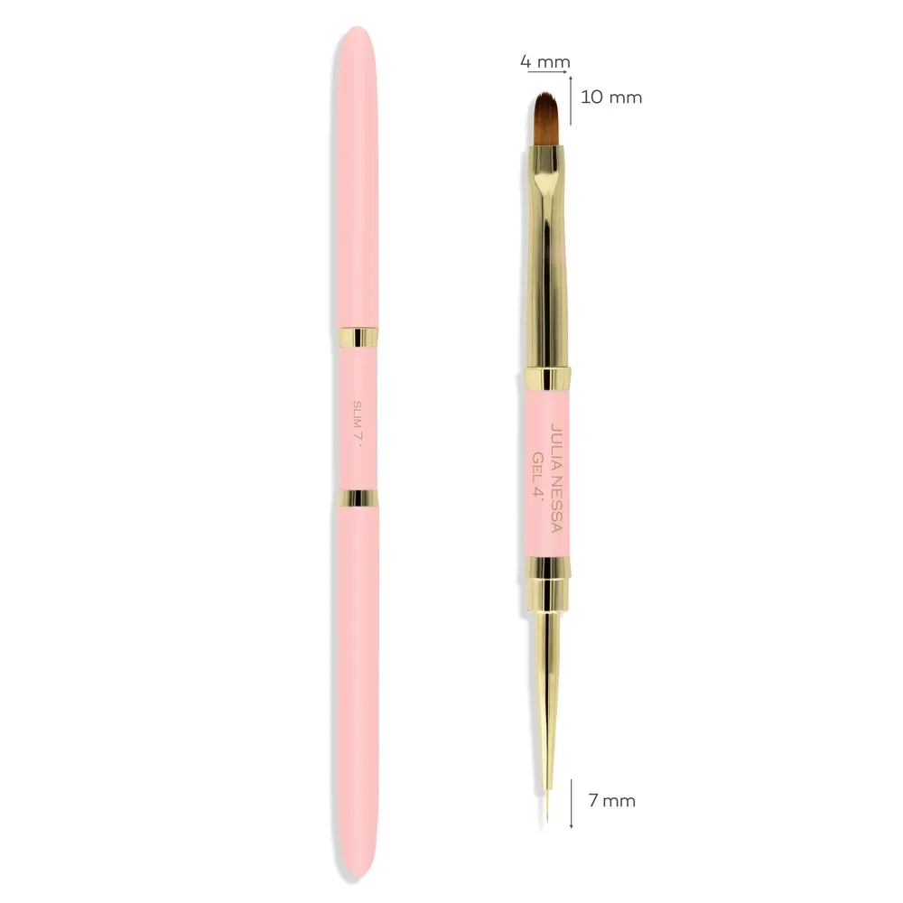 Julia Nessa - Julia Nessa Slim-Gel penseel 7mm/4mm - roze