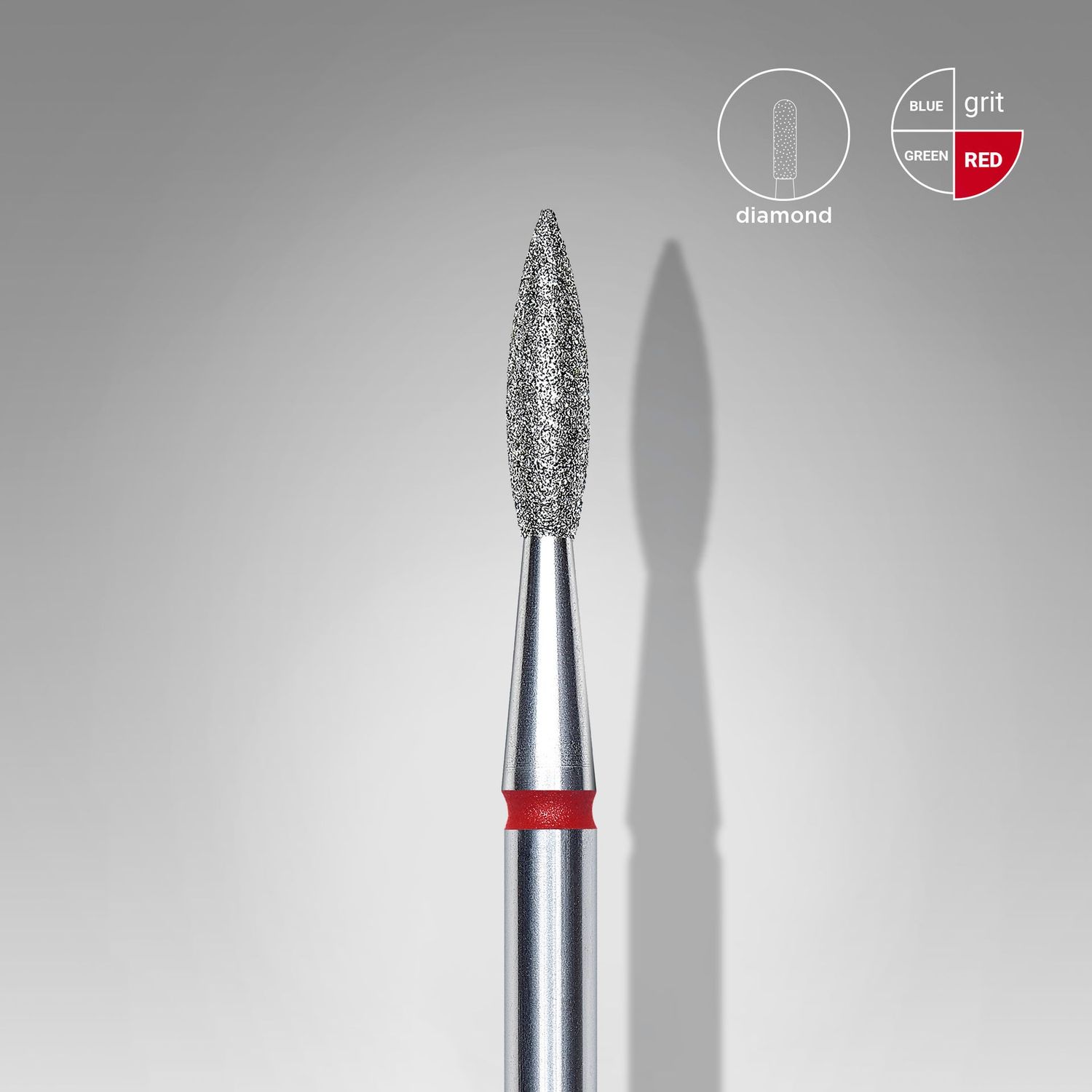 Staleks - Diamant nagelboor puntig vlam rood EXPERT kopdiameter 2,1 mm / werkstuk 8 mm, FA11R021/8