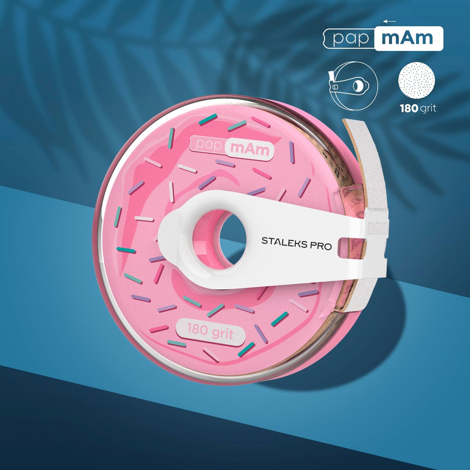 Staleks - Wegwerp witte schuurtape papmAm EXPERT 180 grit in een kunststof koffer, ATC-180W