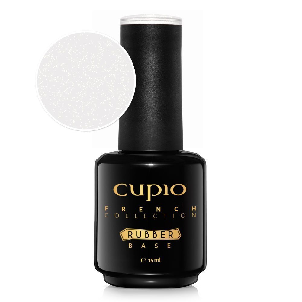 Cupio Rubber base French Collection - Milky White Shimmer Gold 15ml
