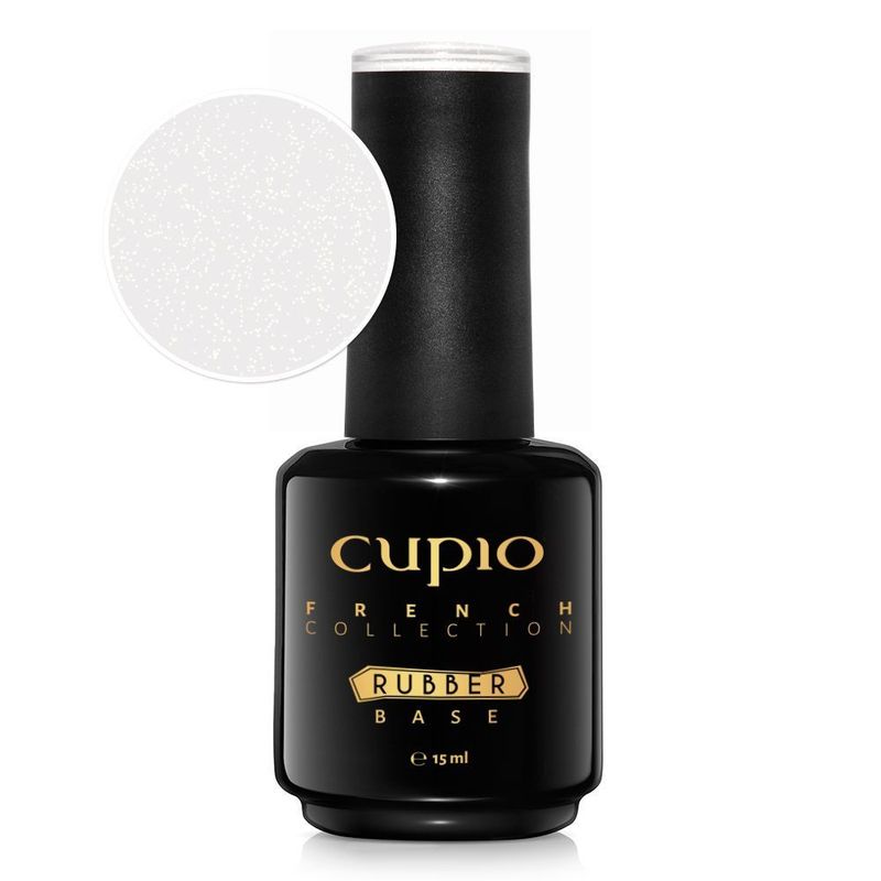 Cupio Rubber base French Collection - Milky White Shimmer Gold 15ml