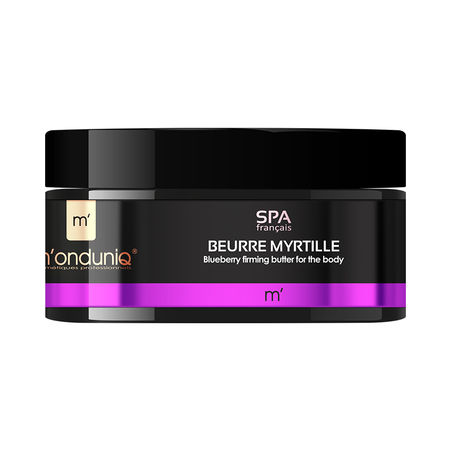 M'ONDUNIQ - Beurre Myrtille - Bosbessen verstevigende boter voor lichaam, handen en voeten, 300 g