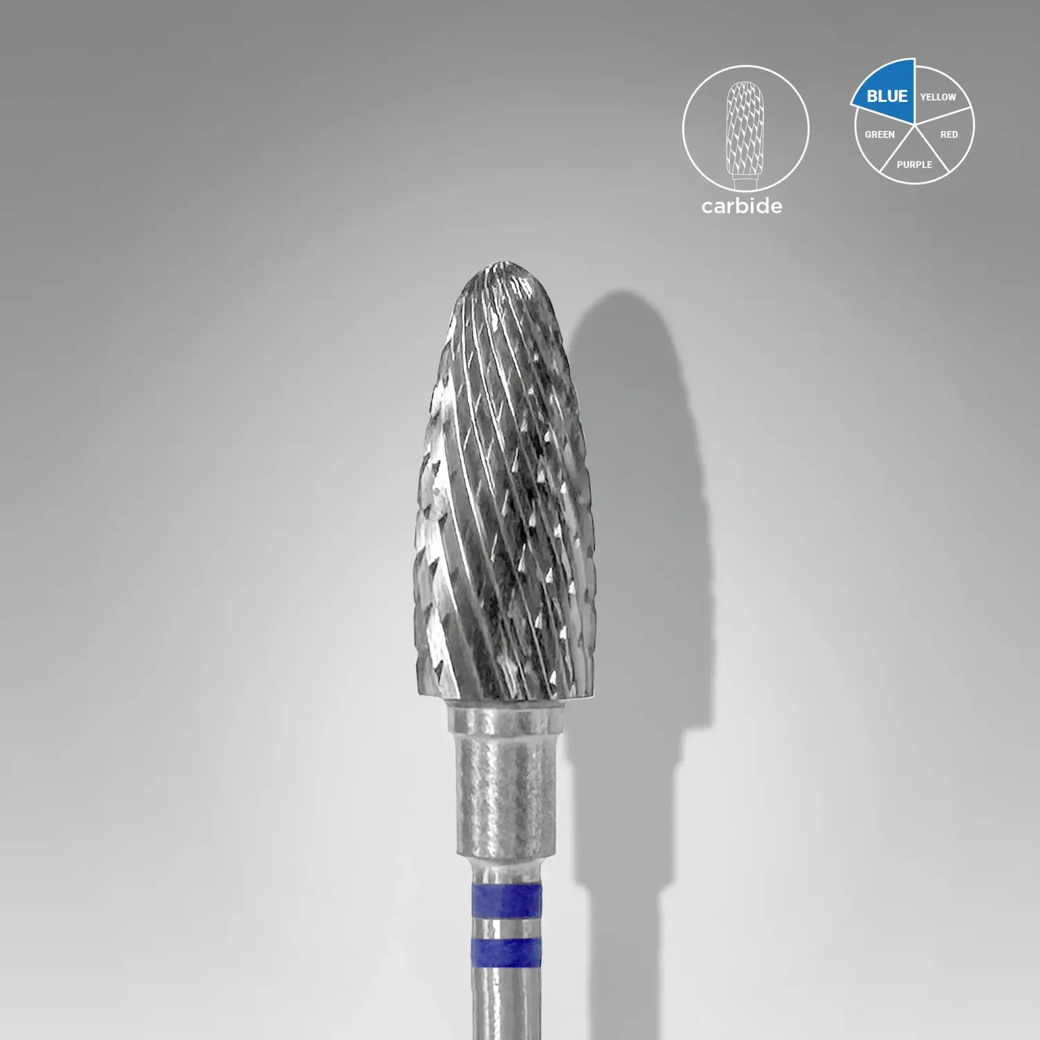STALEKS Carbide nagelboor voor linkshandigen maisblauw EXPERT kopdiameter 6 mm / werkstuk 14 mm FT91B060/14