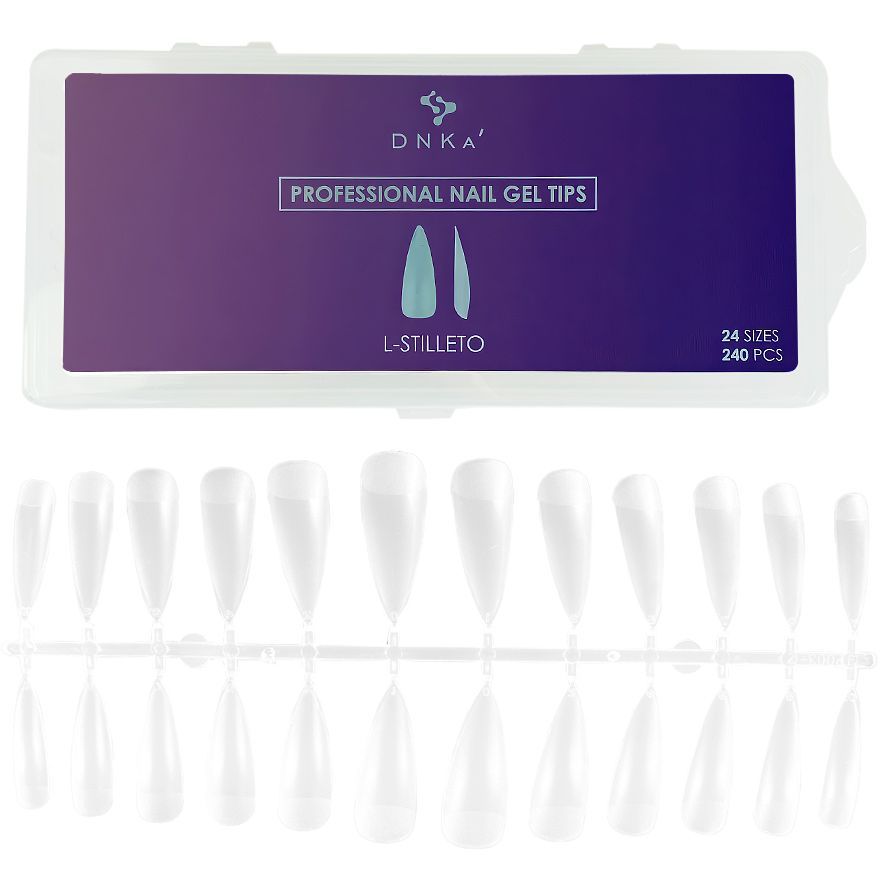 DNKa' Professional Nail Gel Tips L-Stiletto, 240 stuks