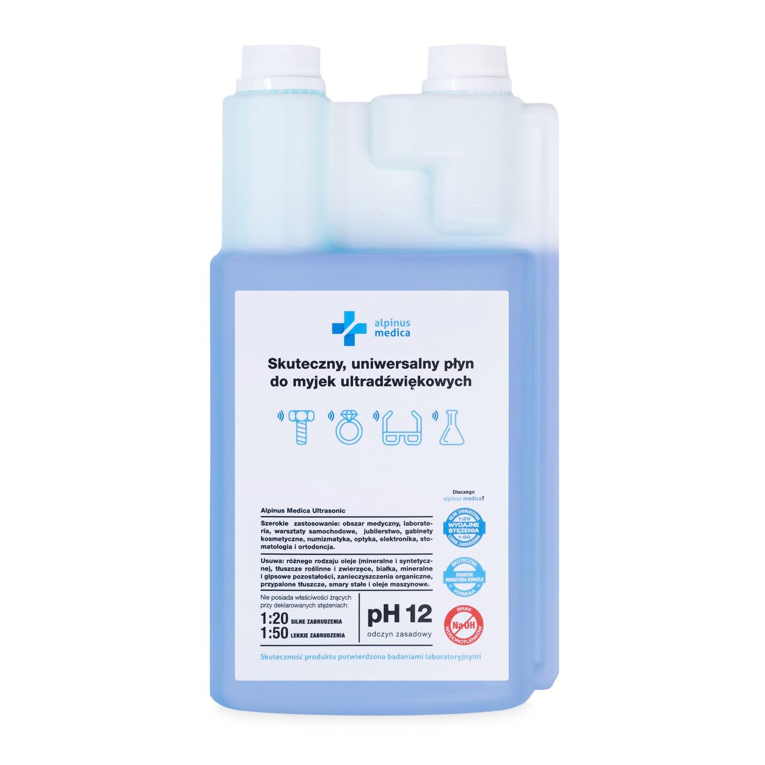 Alpinus Medica Ultrasonic 1L – Concentraat, vloeistof voor ultrasoonreinigers Alpinus Medica Ultrasonic 1L – Concentraat, vloeistof voor ultrasoonreinigers