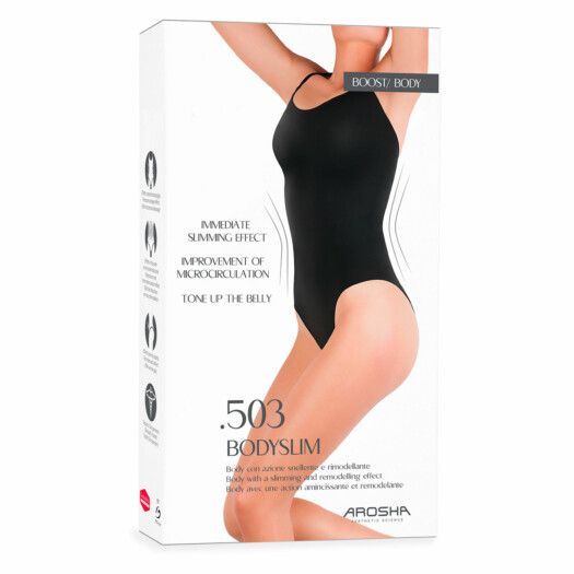 AROSHA .503 BodySlim Body met Bio-Infrarood van Dermofiber maat L/XL zwart AROSHA .503 BodySlim Body met Bio-Infrarood van Dermofiber maat L/XL zwart