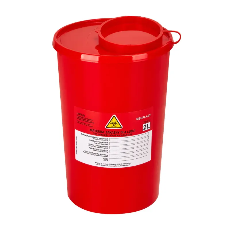 Medisch afvalcontainer 2 L, rood