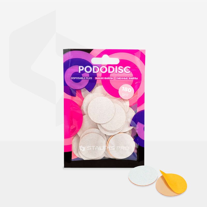 Staleks - Białe podkładki uzupełniające do krążka do pedicure PODODISC STALEKS PRO L, gradacja 80 (50 szt.)