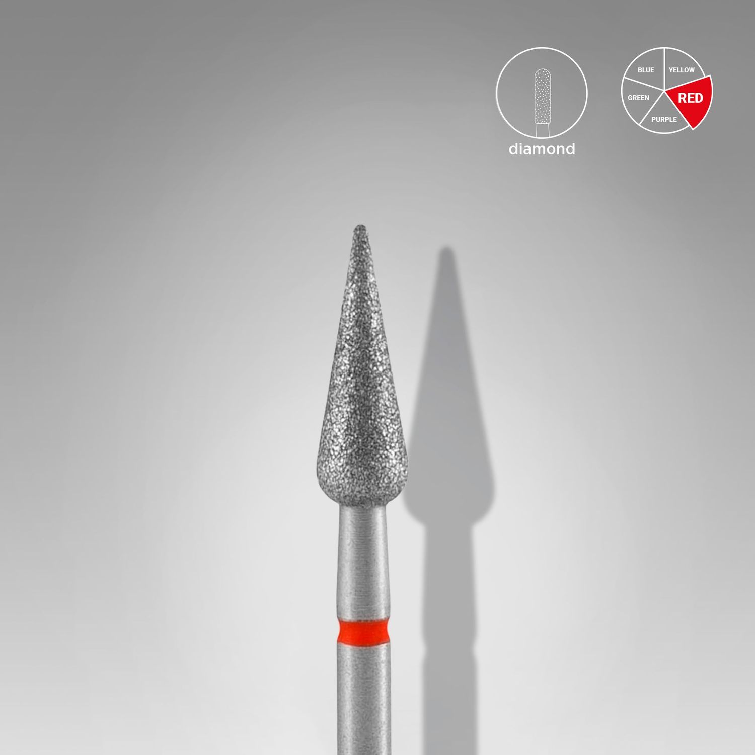 Staleks - Diamant nagelboor punt peer rood EXPERT kop diameter 4 mm / werkgedeelte 12 mm, FA100R040/12 Staleks - Diamant nagelboor punt peer rood EXPERT kop diameter 4 mm / werkgedeelte 12 mm, FA100R040/12