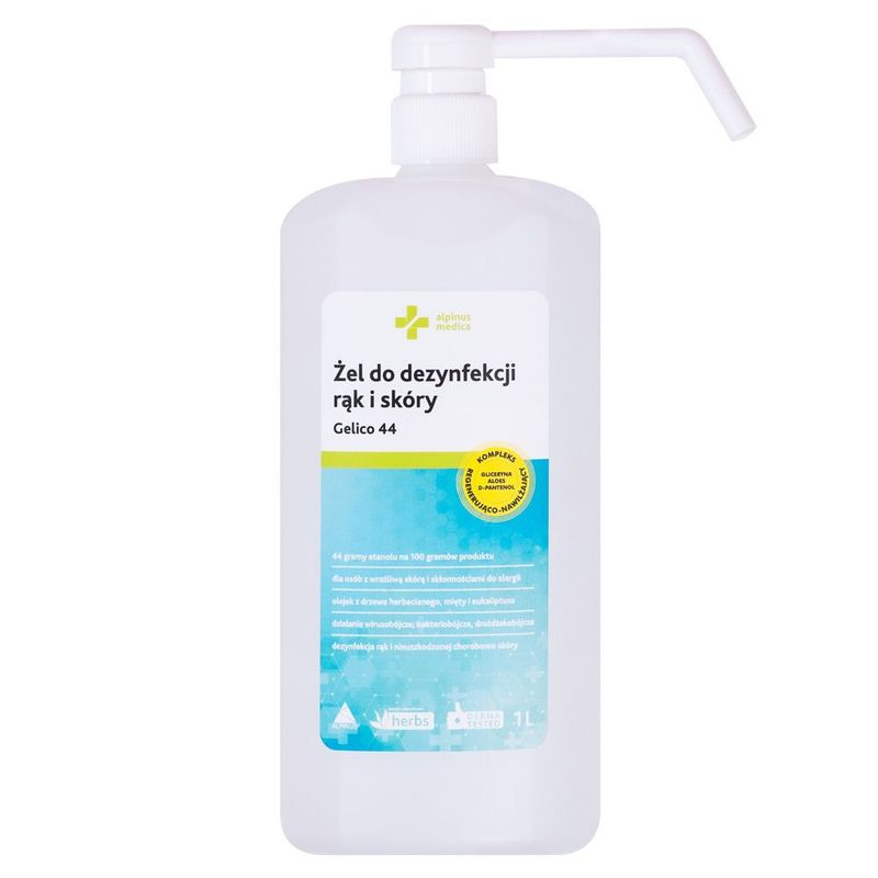 Alpinus Medica Gelico 44 handdesinfectiegel 1L (met pompje)