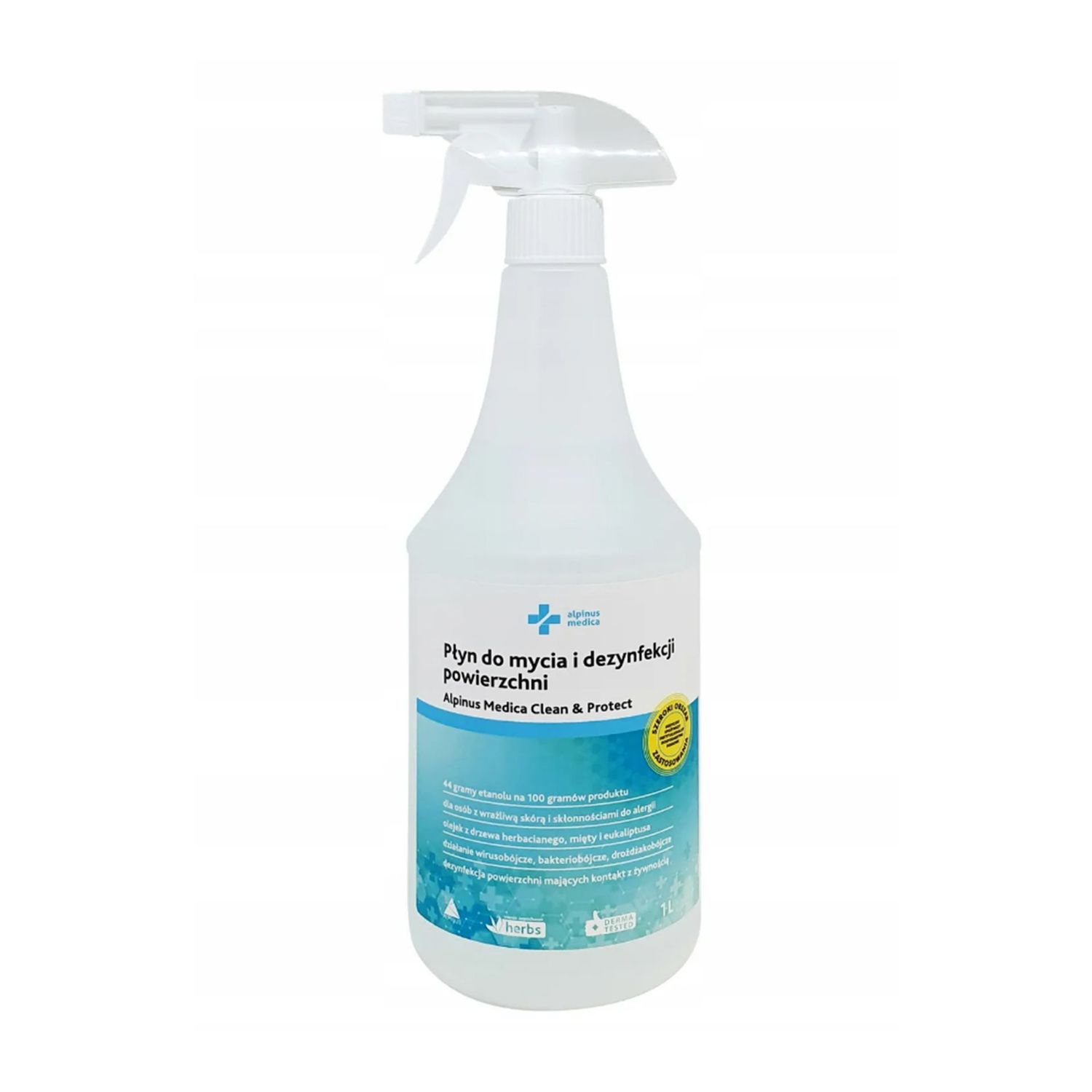Alpinus Medica Clean & Protect oppervlaktedesinfectievloeistof 1L met verstuiver