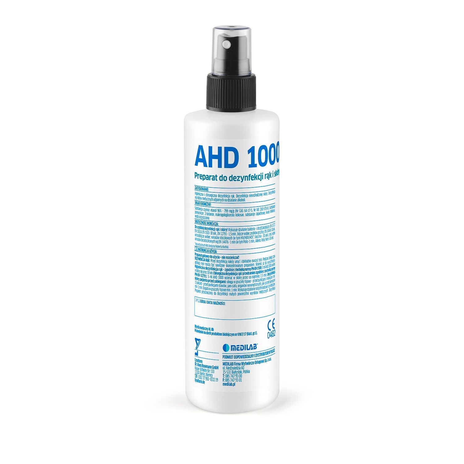 MEDILAB AHD 1000 inhoud 250 ml – Alcoholspray voor hand- en huidsdesinfectie