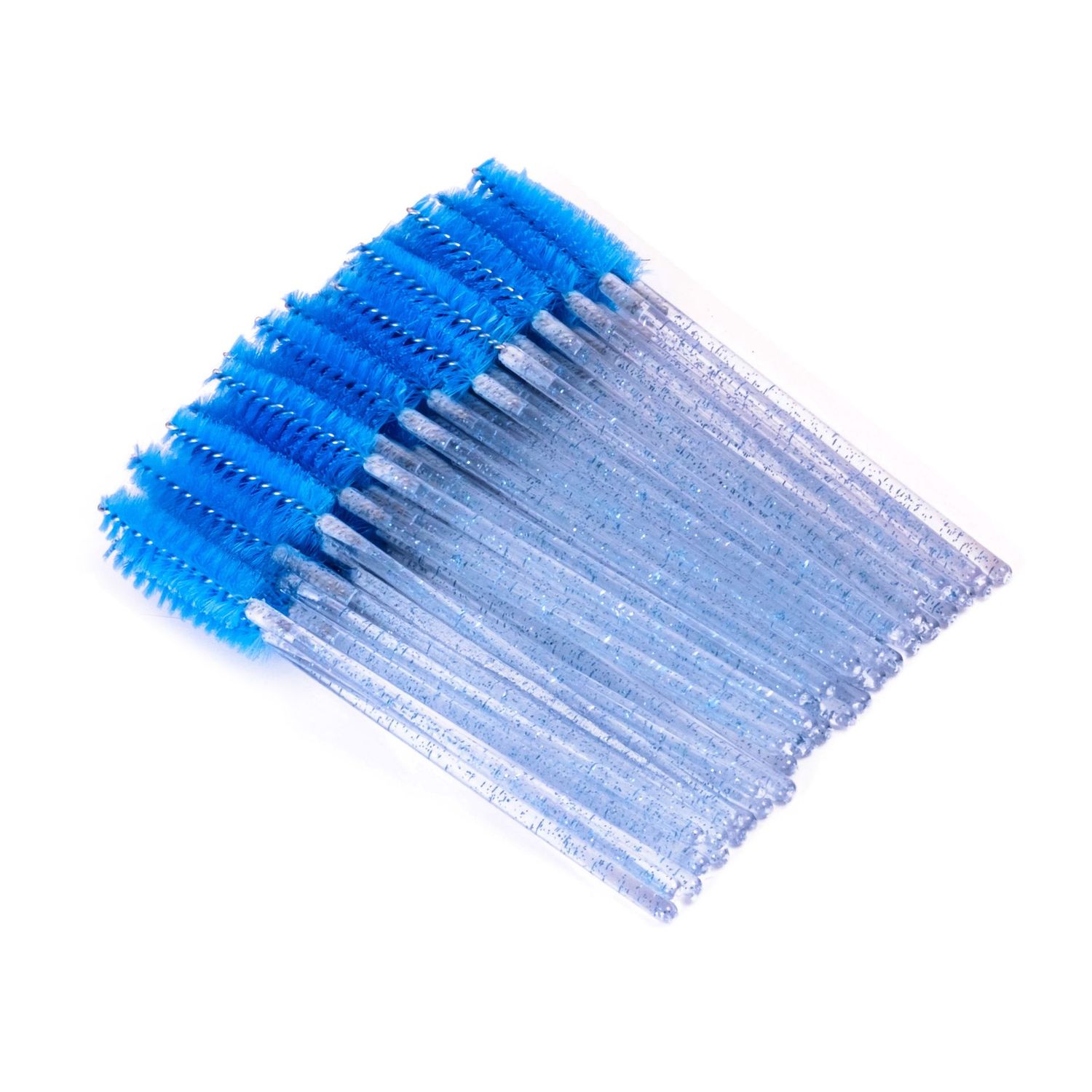 Glitter borsteltjes voor wimpers en wenkbrauwen 50 stuks – blauw