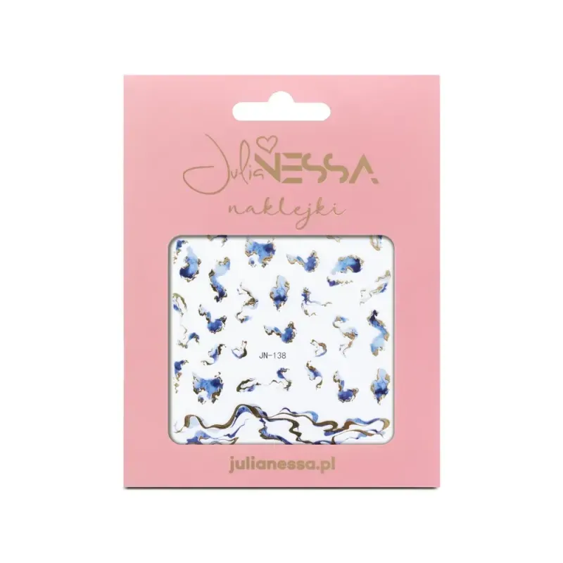 Julia Nessa - Nagelstickers – blauw marmer JN-138