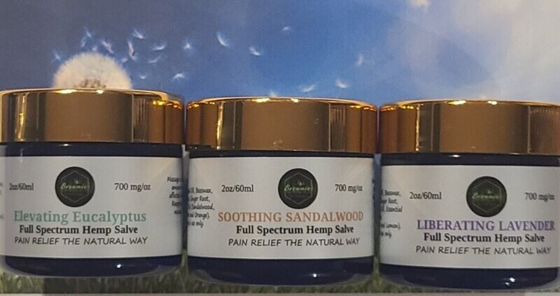 Bundle of Three (2 oz) - Eucalyptus , Sandalwood and Lavender Salves