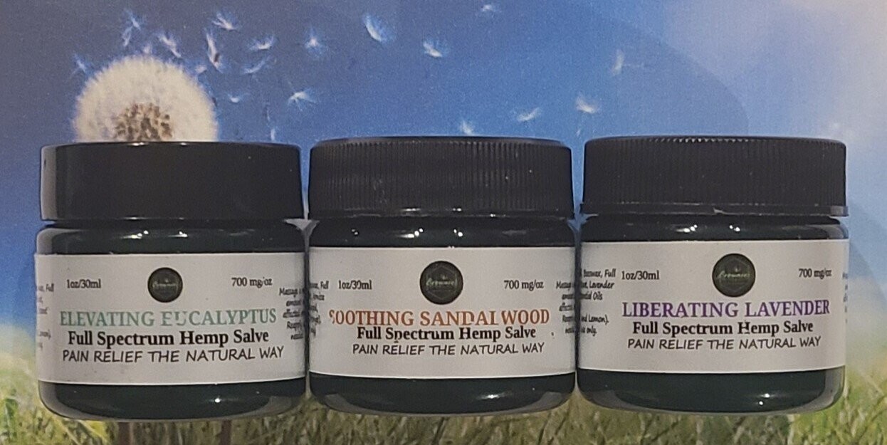 Bundle of Three (1 oz) -Eucalyptus , Sandalwood and Lavender Salves