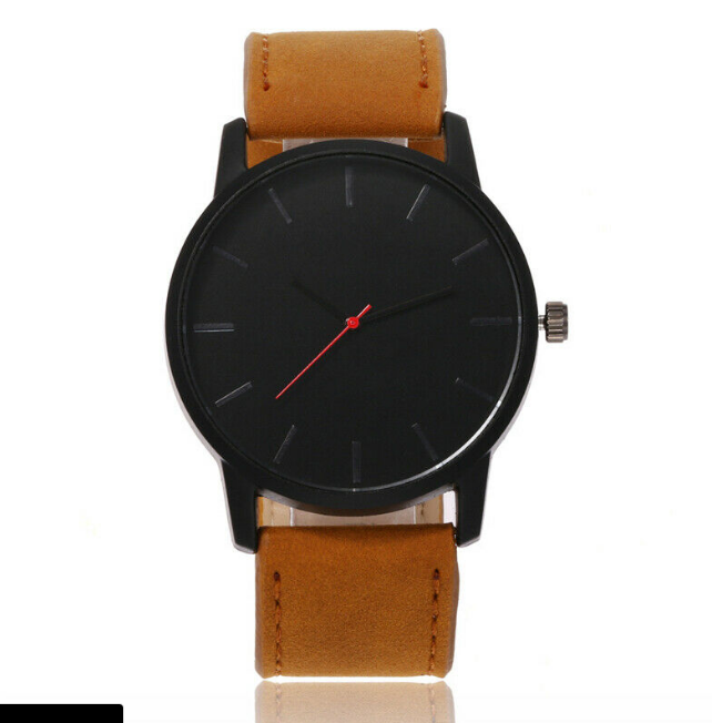 Men&#39;s Fashion brown watch with black dial