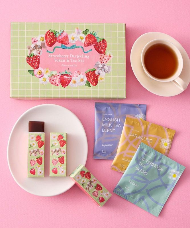 Strawberry Darjeeling Yokan and Tea Set