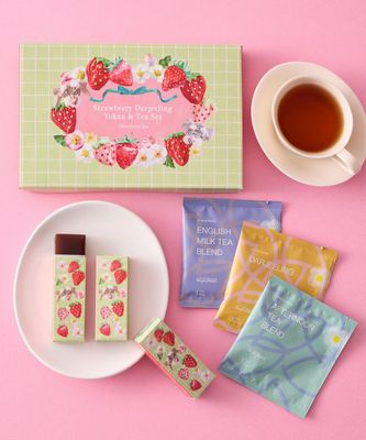Strawberry Darjeeling Yokan and Tea Set