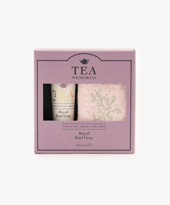 TEA MEMORIAL Hand Cream & Towel Set- Earl Grey