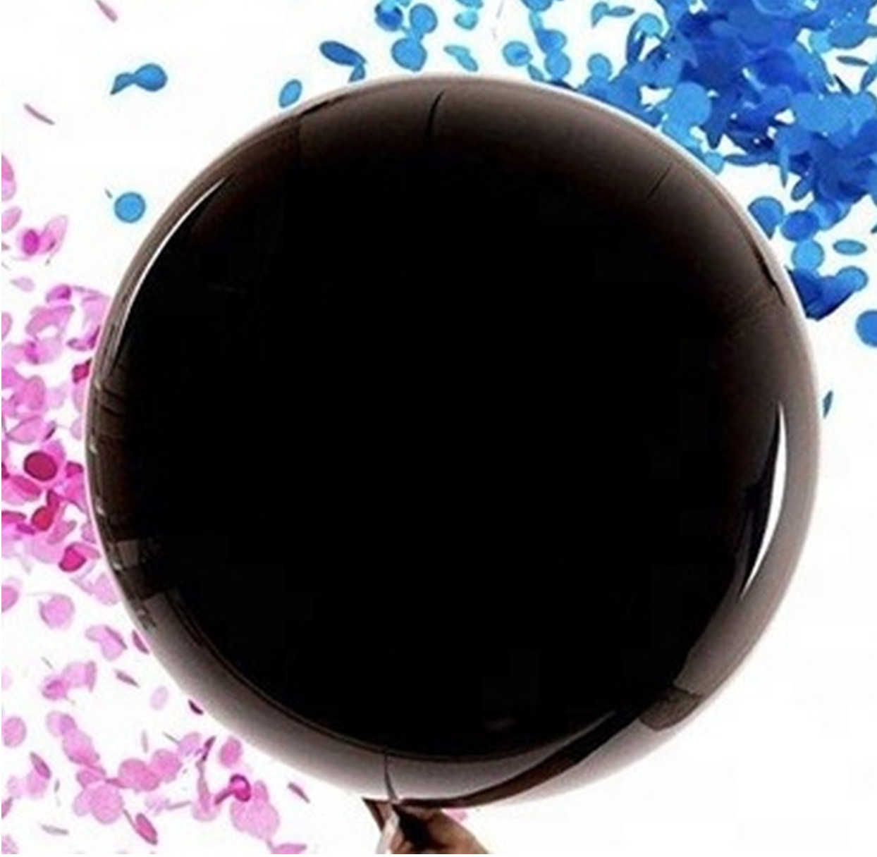 Black Confetti Filled Gender Reveal