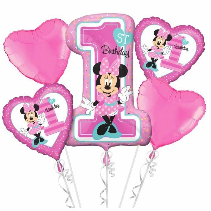 Minnie Mouse 1st Birthday Balloon Bouquet