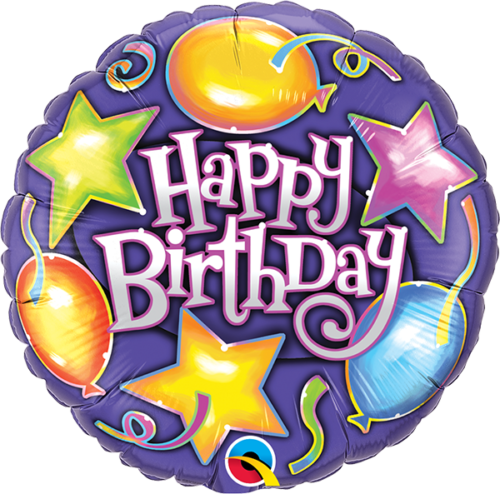 Happy Birthday Purple Foil