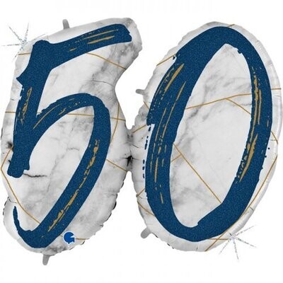 50 - Double Digit Marble Mate Blue