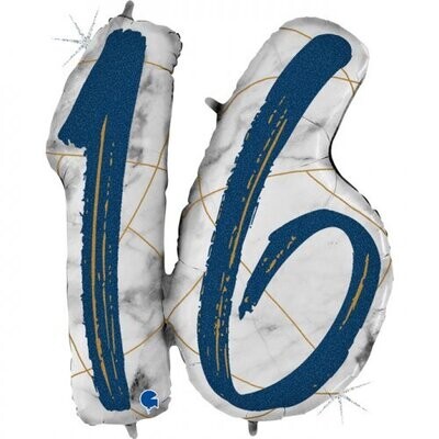 16 - Double Digit Marble Mate Blue