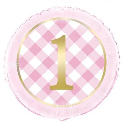 Gingham 1st Birthday Girl