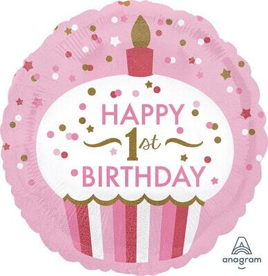 Happy 1st Birthday - Cupcake Girl
