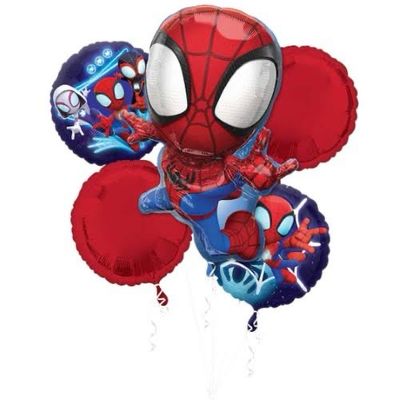 SPIDEY &amp; FRIENDS 5PK HELIUM BALLOON BOUQUET