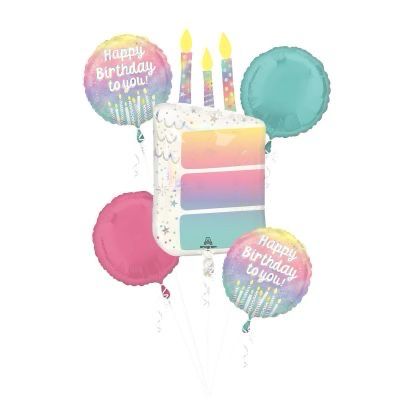 PEARLISED BIRTHDAY 5PK HELIUM BALLOON BOUQUET