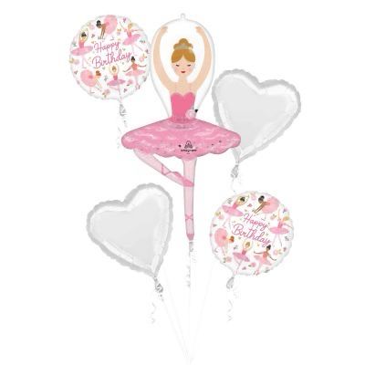 BALLERINA GIRL 5PK HELIUM BALLOON BOUQUET