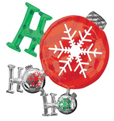 HO HO HO &amp; CHRISTMAS ORNAMENT SUPERSHAPE